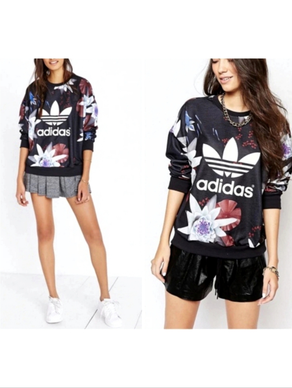 Adidas Original x Shinpei Naito Lotus Flower Print Sweatshirt Small Streetwear